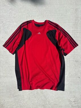 Adidas Men’s Red and Black Short Sleeve Sport Jersey